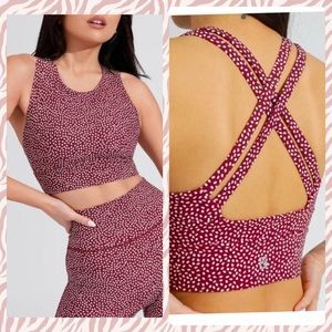 Buffbunny Rosa Sports Bra - Vineyard Dark Red Bossy Print